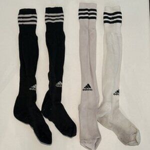 Adidas Knee-High Soccer Socks (2 Pairs – Black & White)